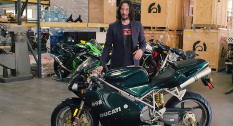 Keanu with his superbikes collection